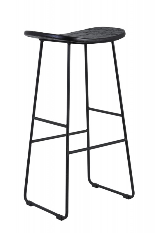 BARCHAIR BLACK METAL WOOD TOP 72 - CHAIRS, STOOLS